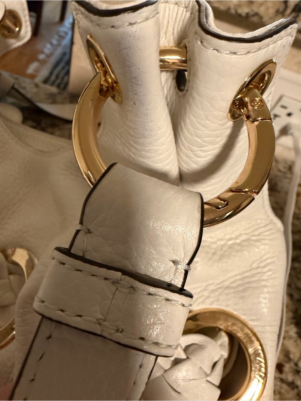 Michael Kors Braided Grommet Shoulder Bag with Tassel & Heart Charm Like New - Picture 5 of 8